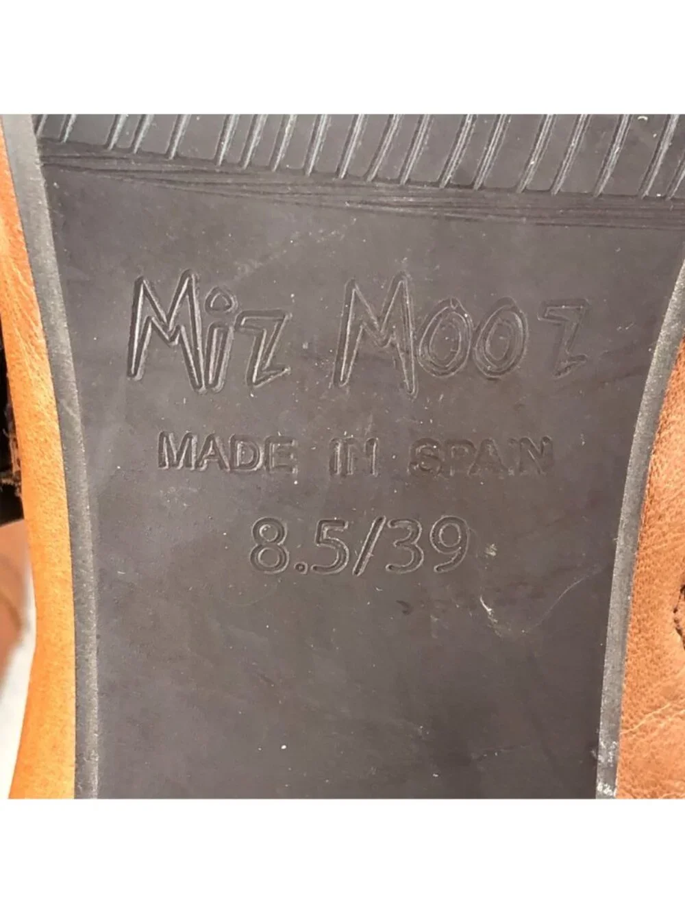 Miz Mooz Women's Size 8.5 Sal Whiskey Brown Leather High Heel Ankle Booties